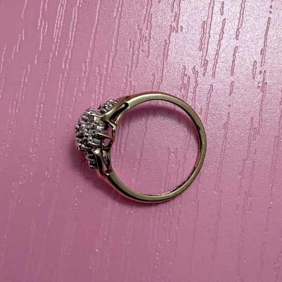 10K Gold Diamond Ring Natural Diamond Ring Promise Ring Gift for Her - Picture 8 of 11